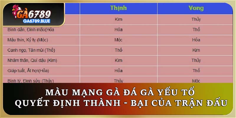 Màu mạng gà đá gà yếu tố quyết định thành - bại của trận đấu